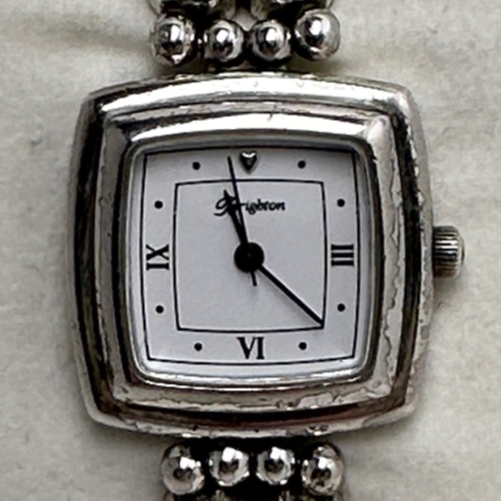 Brighton Santa Rosa Silver Adjustable Toggle Closure Watch w/ Roman Numerals - Picture 3 of 10